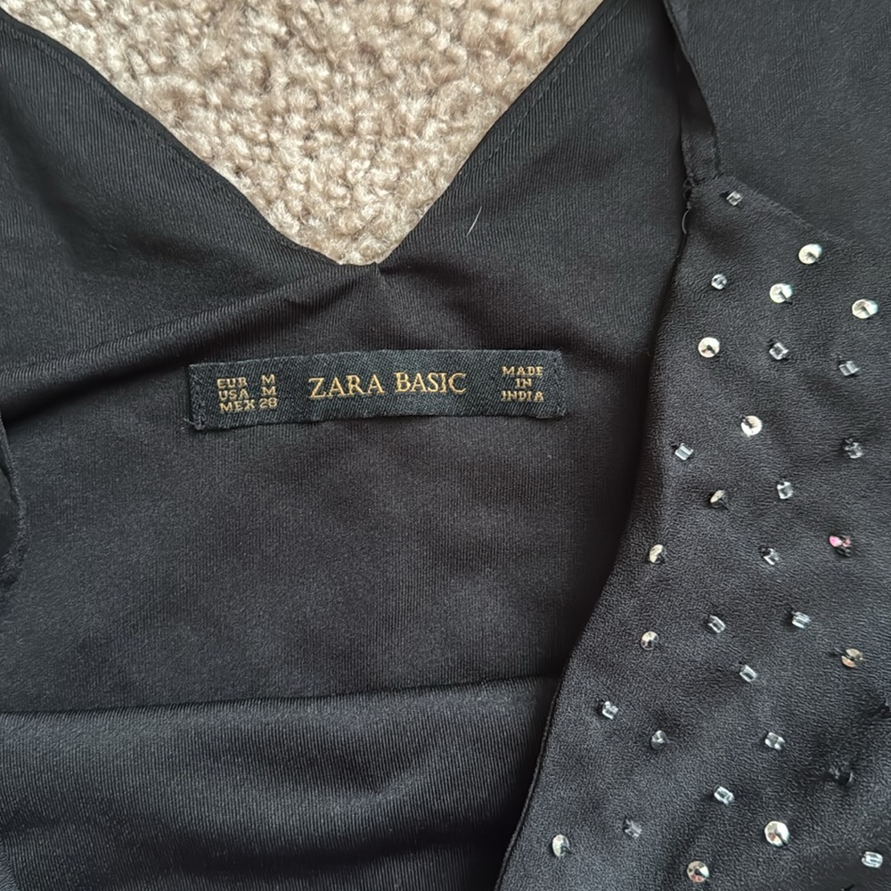 Zara Black Top with Silver Embellishments - Picture 2 of 2